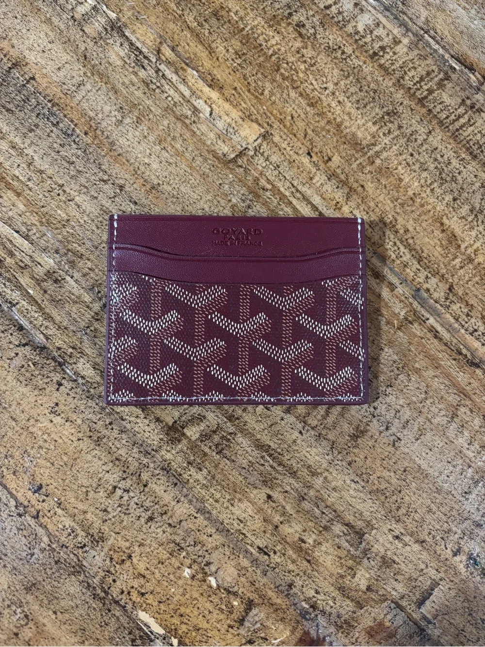 Goyard Maroon & Yellow Leather Card Case